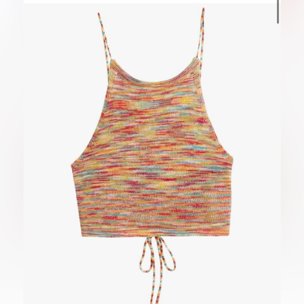 NWOT 2 Knit Camisoles CrossBack + Backless Halter Top Set